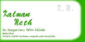 kalman meth business card
